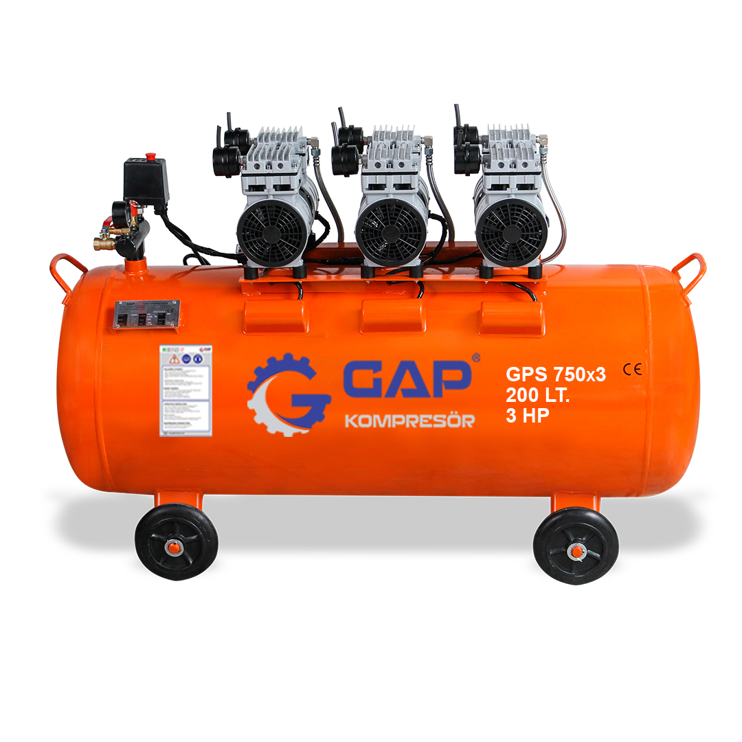 GPS 750x3/200 | 200 lt Silent and Oil-Free Air Compressor