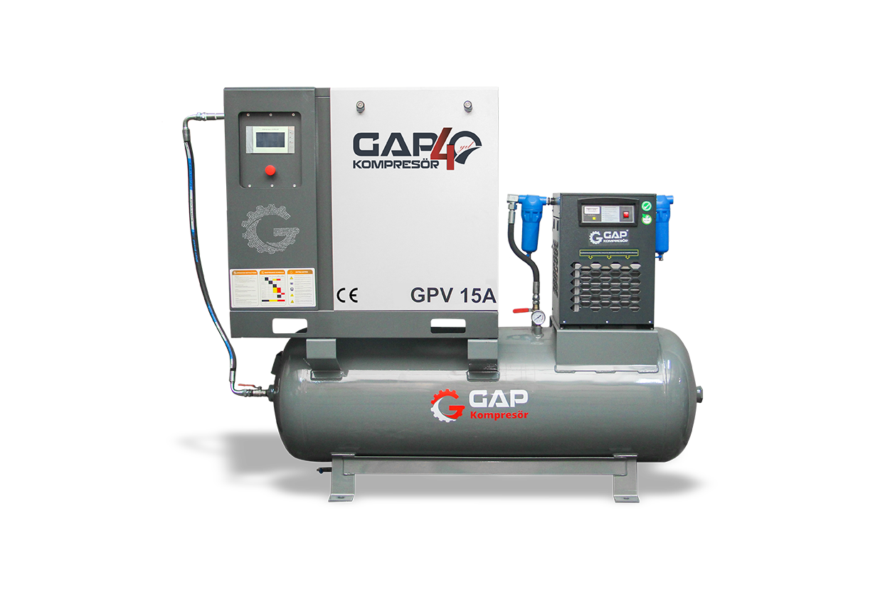 15 Hp 500 Lt Depo Üstü Vidalı Hava Kompresörü