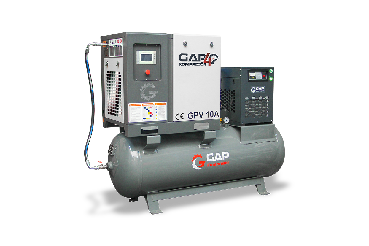 10 Hp 500 Litre Depo Üstü Vidalı Hava Kompresörü