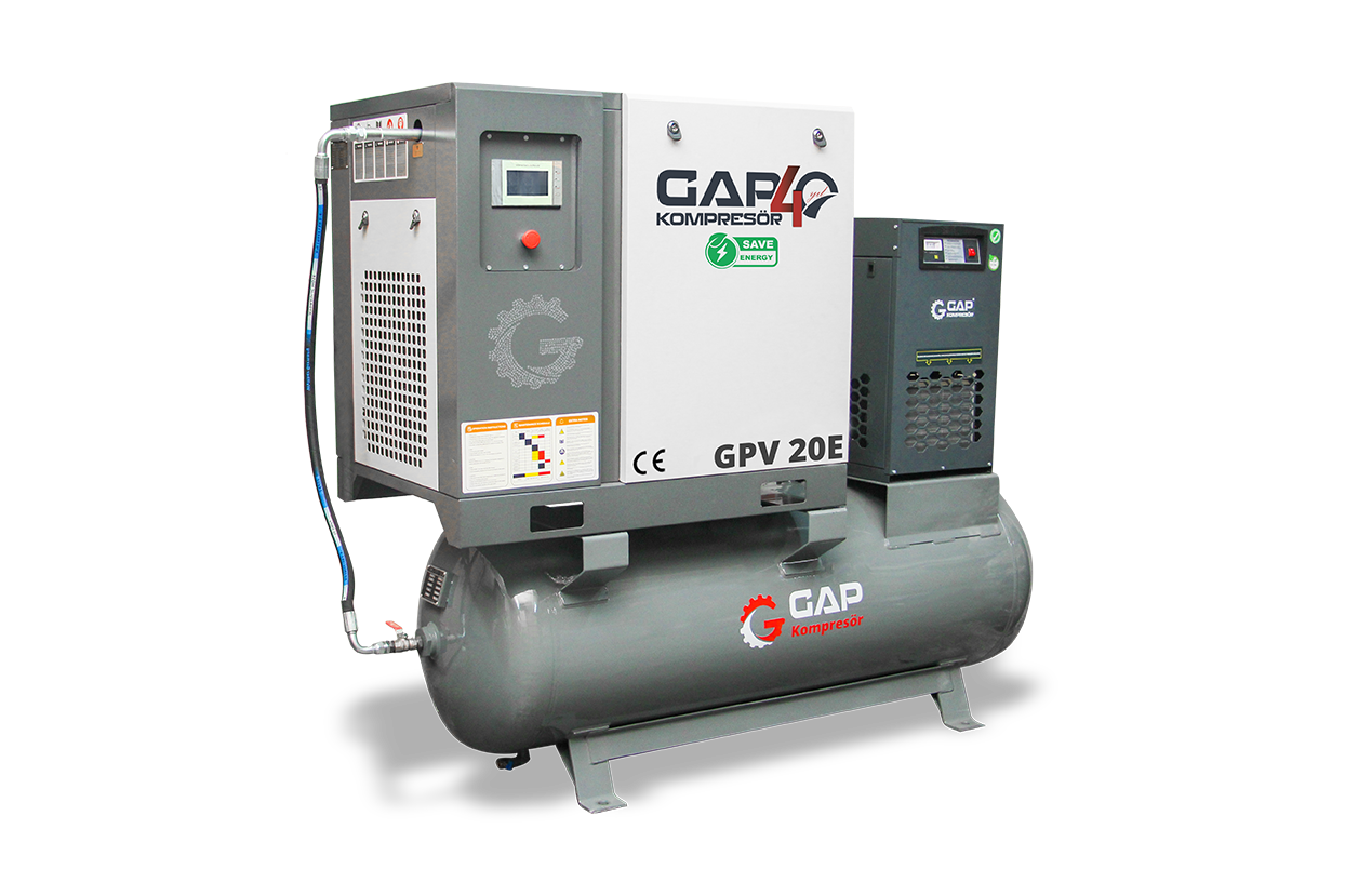 20 Hp 500 Lt Depo Üstü İnvertörlü Vidalı Hava Kompresörü