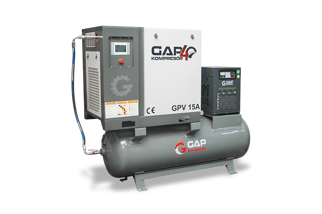 15 Hp 500 Lt Depo Üstü Vidalı Hava Kompresörü