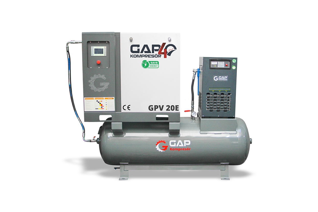 20 Hp 500 Lt Depo Üstü İnvertörlü Vidalı Hava Kompresörü