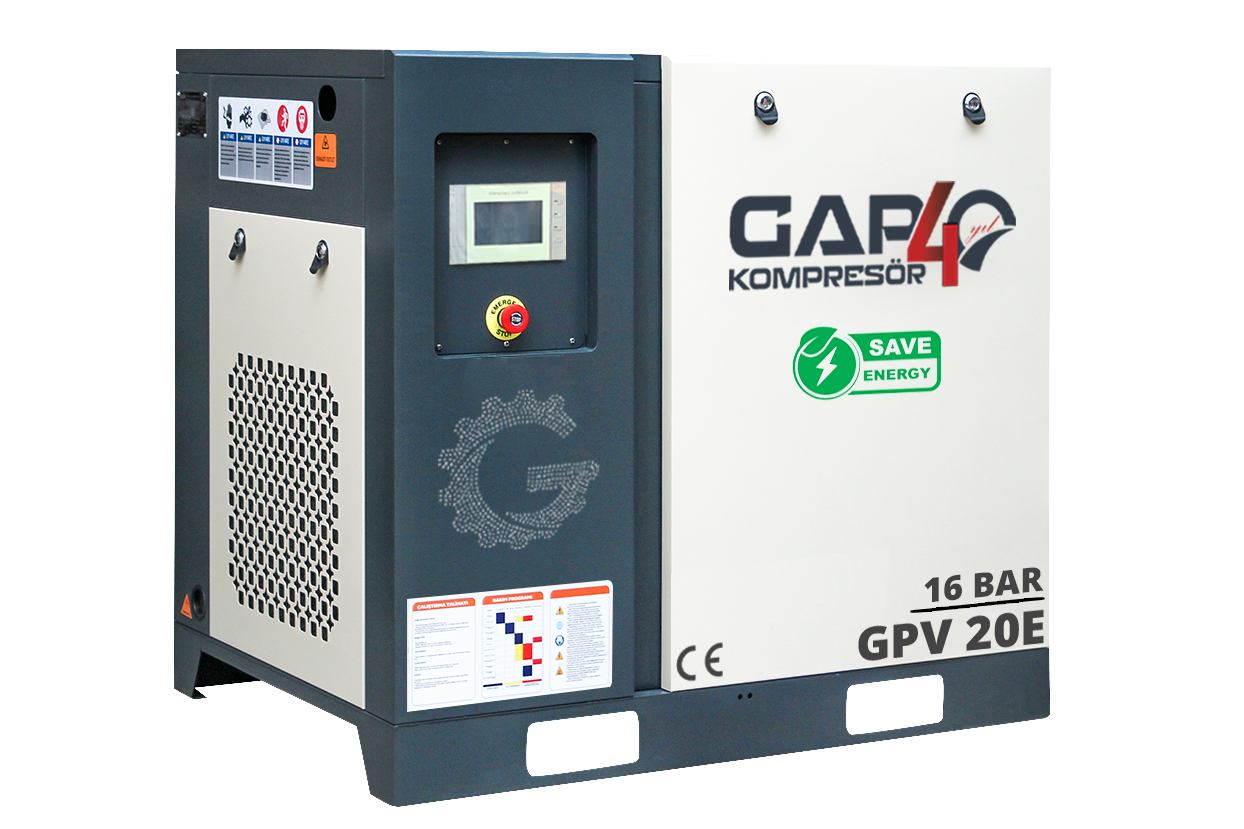 16 Bar 20 Hp 500 lt İnvertörlü Vidalı Hava Kompresörü