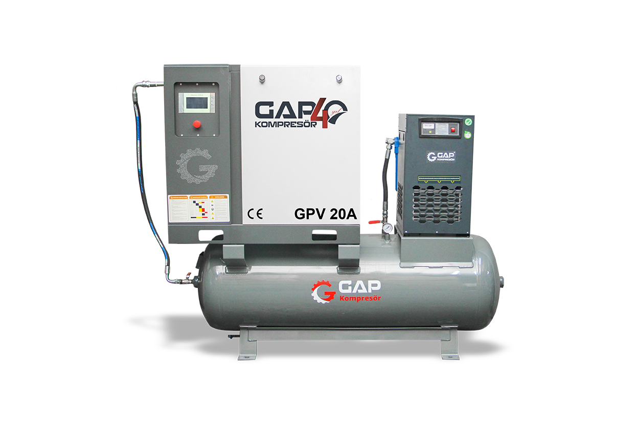 20 Hp 500 Lt Depo Üstü Vidalı Hava Kompresörü