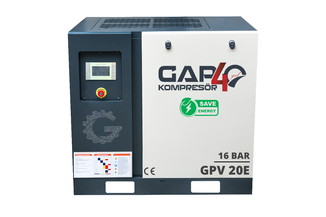 16 Bar 20 Hp 500 lt İnvertörlü Vidalı Hava Kompresörü